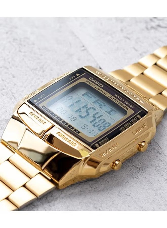 CASIO Men's Data Bank Stainless Steel Digital WatchDB-360G-9ADF Gold - Image 4